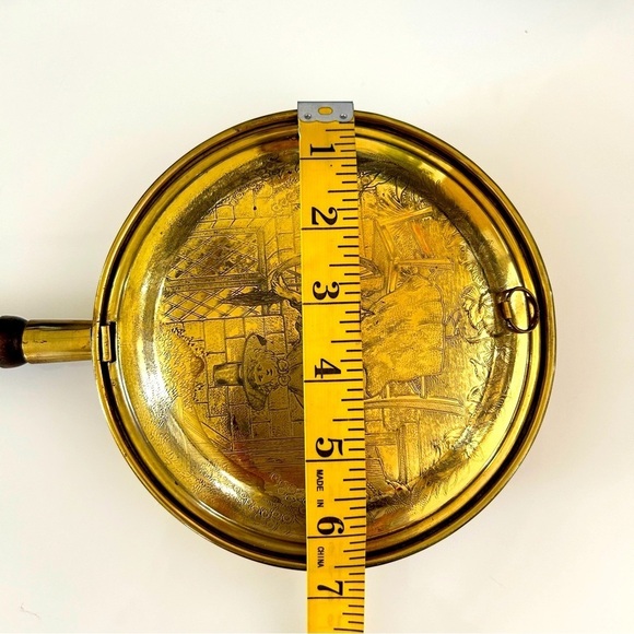 Rustic Farmhouse decor Antique English Brass Bed Warmer - Picture 13 of 14